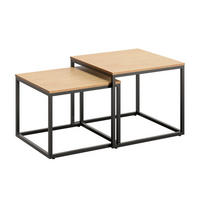COUCHTISCH 2ER Set quadratisch Eiche hell - Hellbraun, Holzwerkstoff (50/50/43cm) - Home Collective
