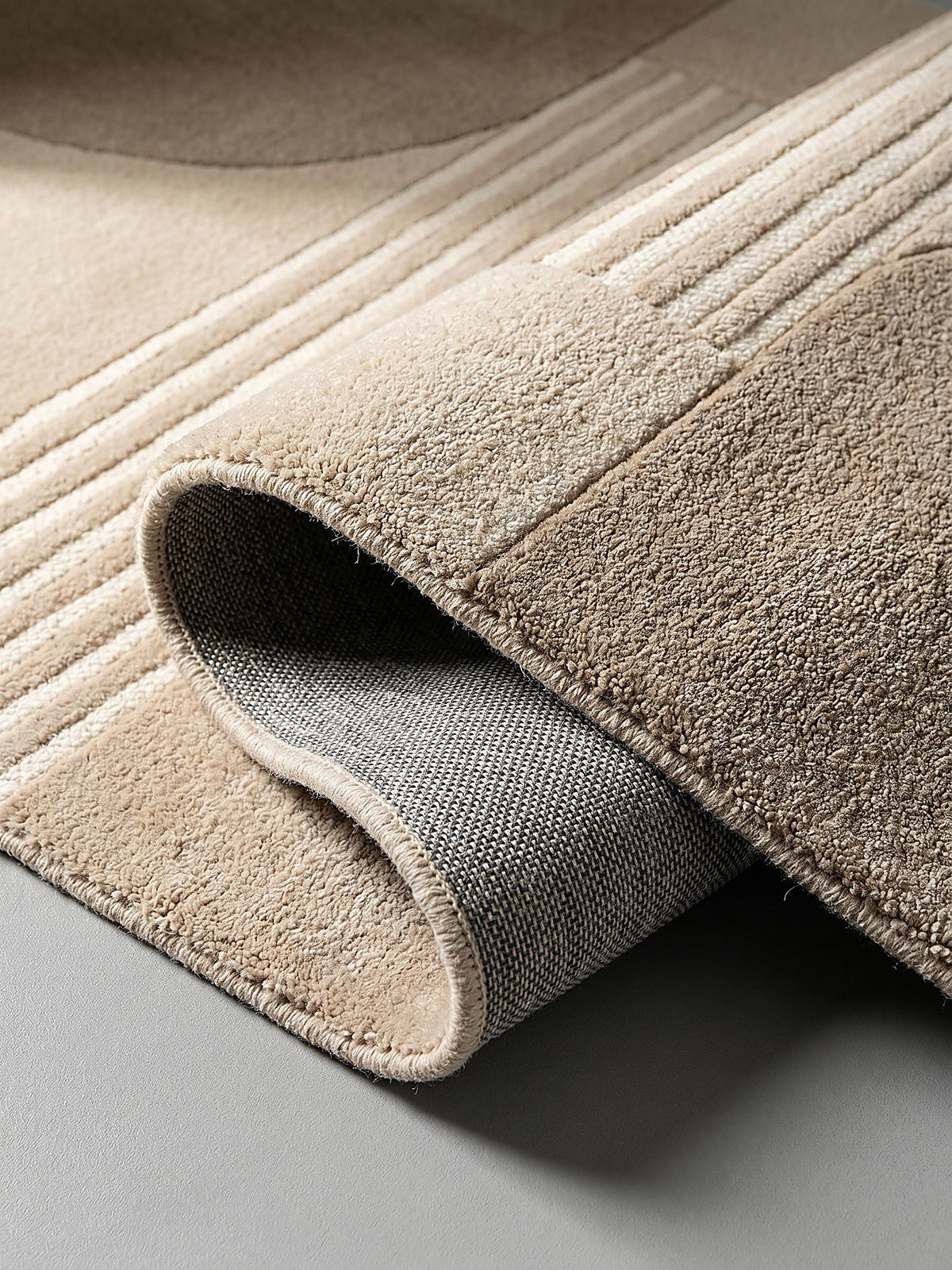 TEPPICH aus Wolle HALLEIN in Natur, geometrisch-abstrakt, 200 x 290 cm - Beige, Textil (200/290cm) - KADIMA DESIGN