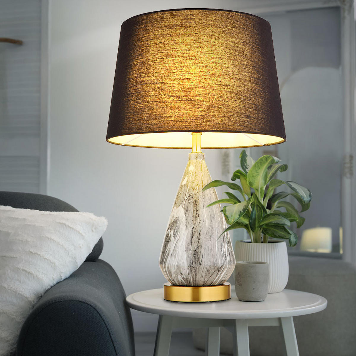 LED TISCHLEUCHTE Metall Schwarz - Schwarz, Metall (35/35/54cm) - Globo Lighting