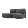 ECKSOFA mit Schlaffunktion links Strukturstoff Stoff Grau - Schwarz/Grau, Kunststoff/Textil (149/210cm) - LaMiaSofa