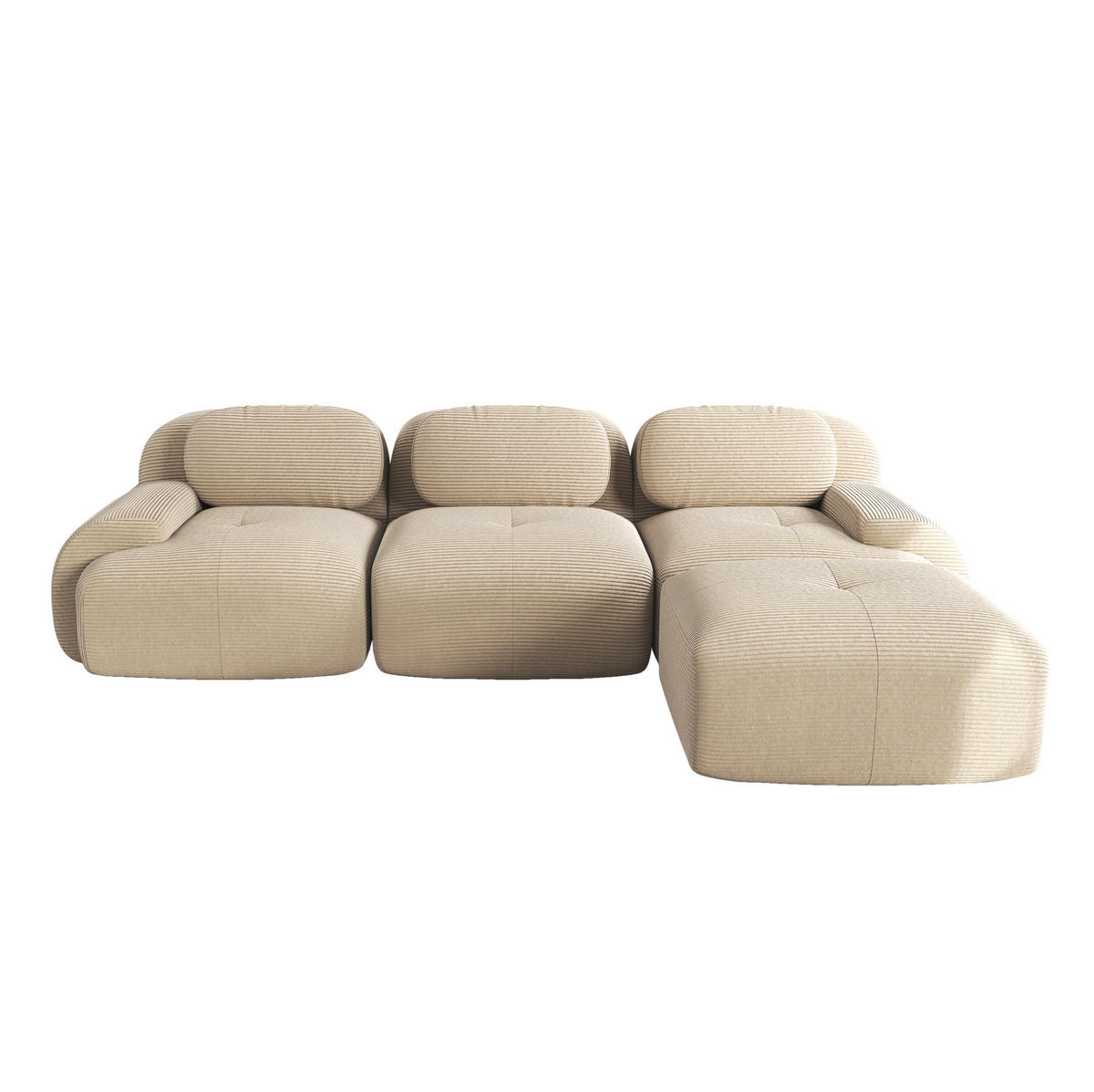 SOFA modular Ecksofa rahmenlos Cord Beige - Beige, Kunststoff (178/298.1cm) - Meubliv