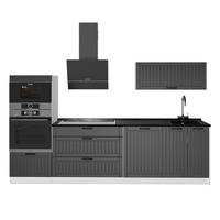 KÜCHENZEILE Fame-Line, Dunkelgrau/Weiß, 280 cm, AP Anthrazit - Dunkelgrau/Weiß, Holzwerkstoff (280/153.6/60cm) - Vicco
