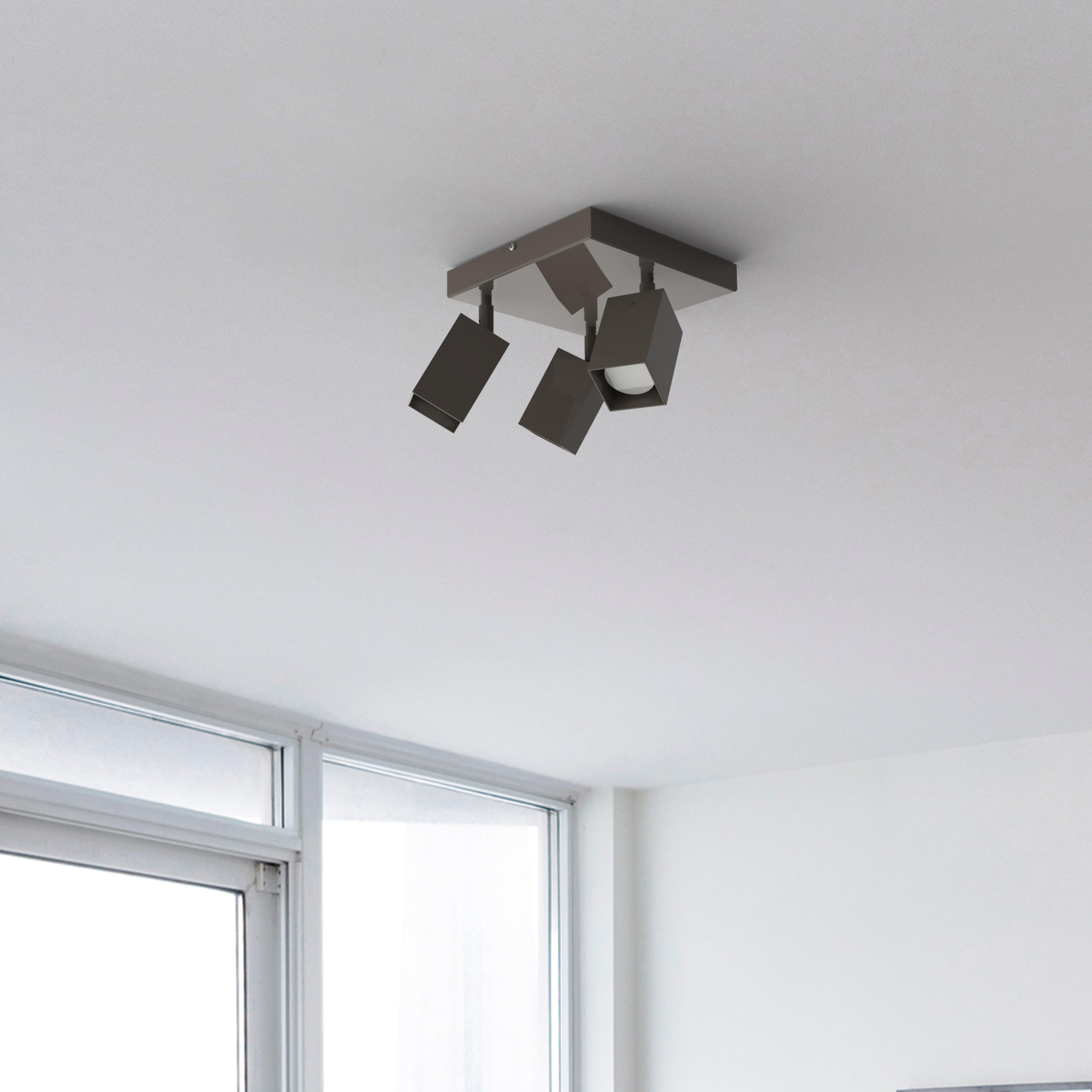 DECKENLEUCHTE - Graubraun, Metall (25/25/18cm) - Lumicom