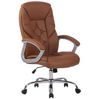 BÜROSTUHL Rhodos Schwerlast in Kunstleder, Hellbraun - Hellbraun, Textil/Metall (66/122/68cm) - TPFLiving