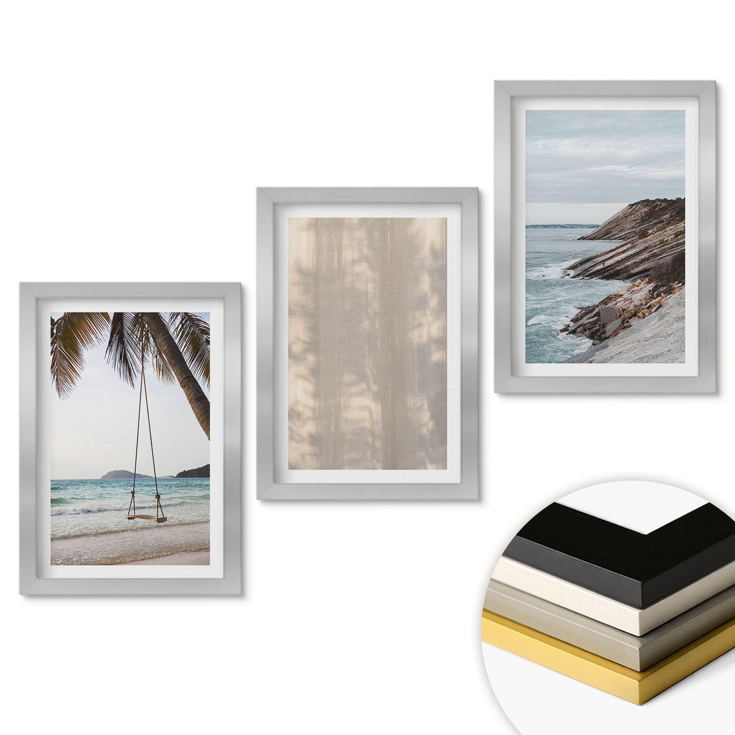 ArtPrintCave Wandbilder Silber 20x30 cm