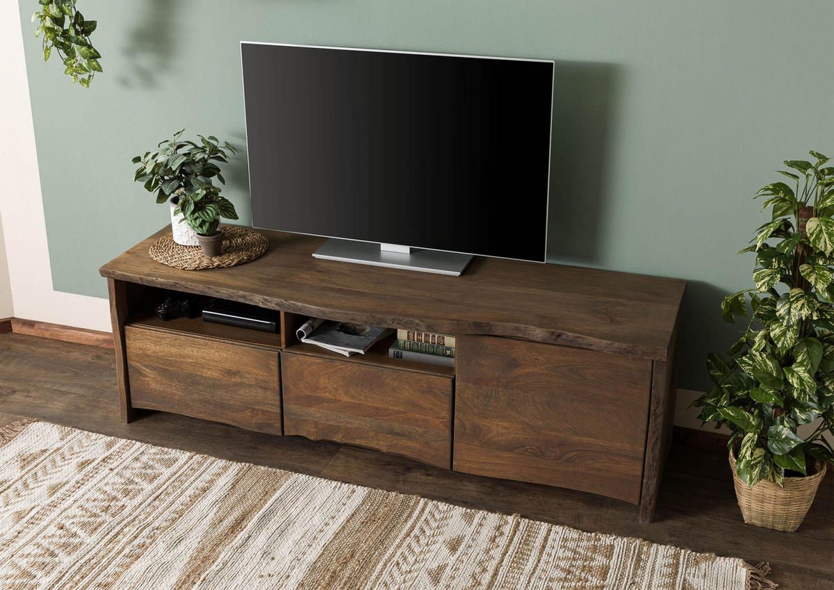 TV-BOARD Mango 178x48x58 braun geölt PURE MANGO #223 - Braun, Holz (178/58/48cm) - Massivmoebel24