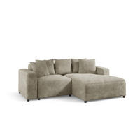ECKSOFA Megan Xs In Stoff Poso - Beige, Holzwerkstoff/Textil (240/165cm) - Fun Möbel