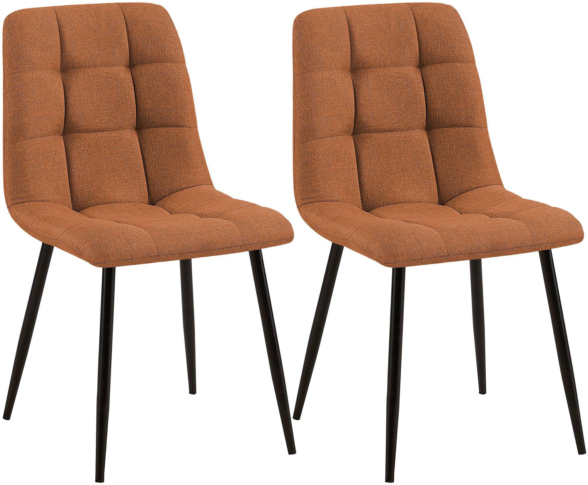 STUHL 2 Stoff Orange - Schwarz/Orange, Textil/Metall (45/84/55cm) - CLP