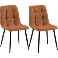 STUHL 2 Stoff Orange - Schwarz/Orange, Textil/Metall (45/84/55cm) - CLP