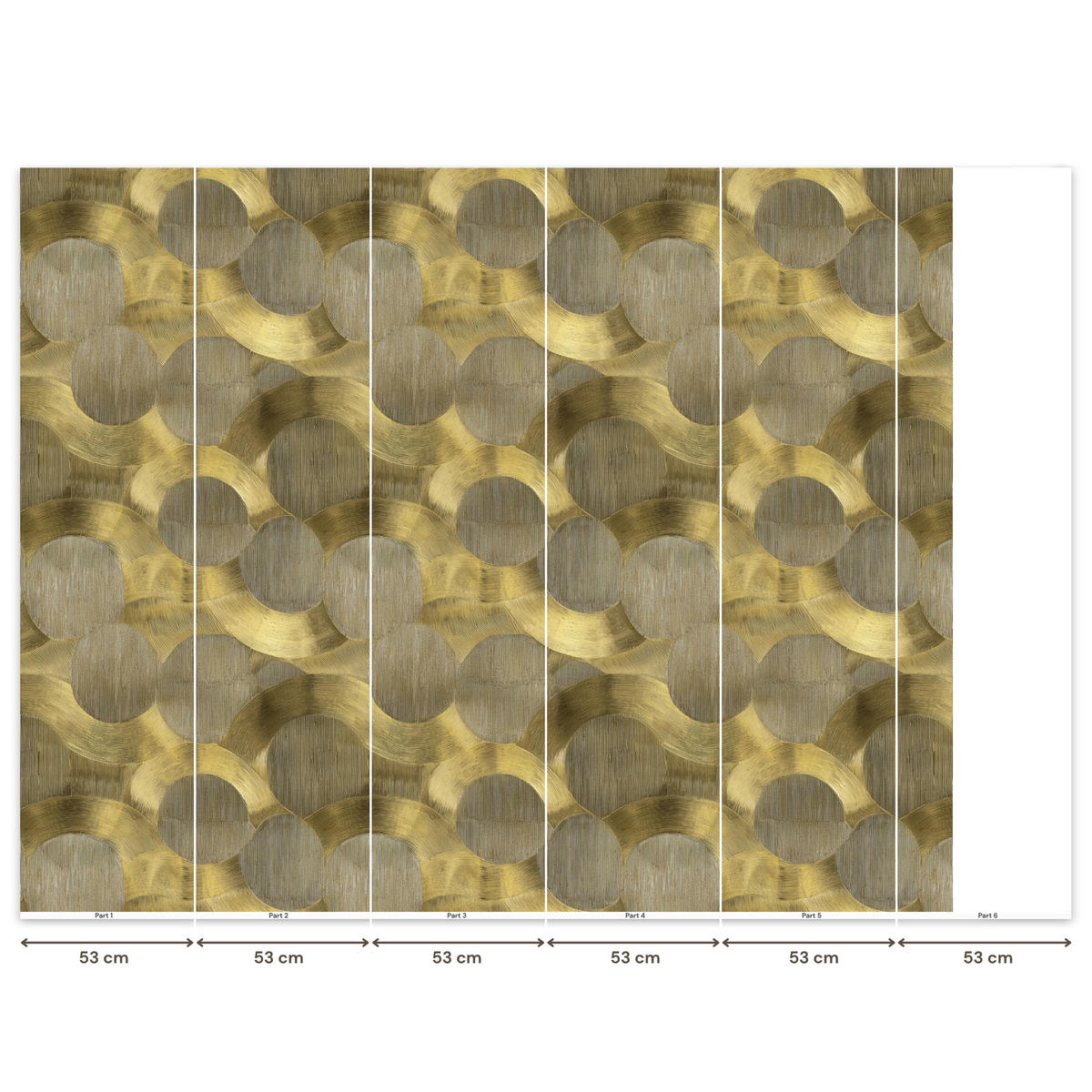 TAPETE - Modern - Geometrisch - Gold - 280x220 cm - Goldfarben, Papier (280/220cm) - OnlyWow
