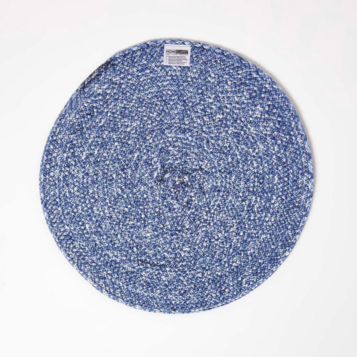 TISCHSET blau im 4er-Set, Platzsets rund geflochten, 40 cm - Blau, Textil (40/40cm) - Homescapes