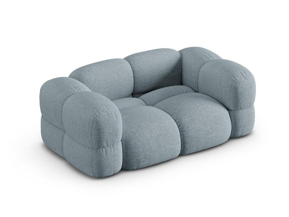 SOFA Loretto aus strukturiertem Stoff pastellblau 2 Sitzplätze - Pastellblau, Textil (100/68/180cm) - Cosmopolitan Design