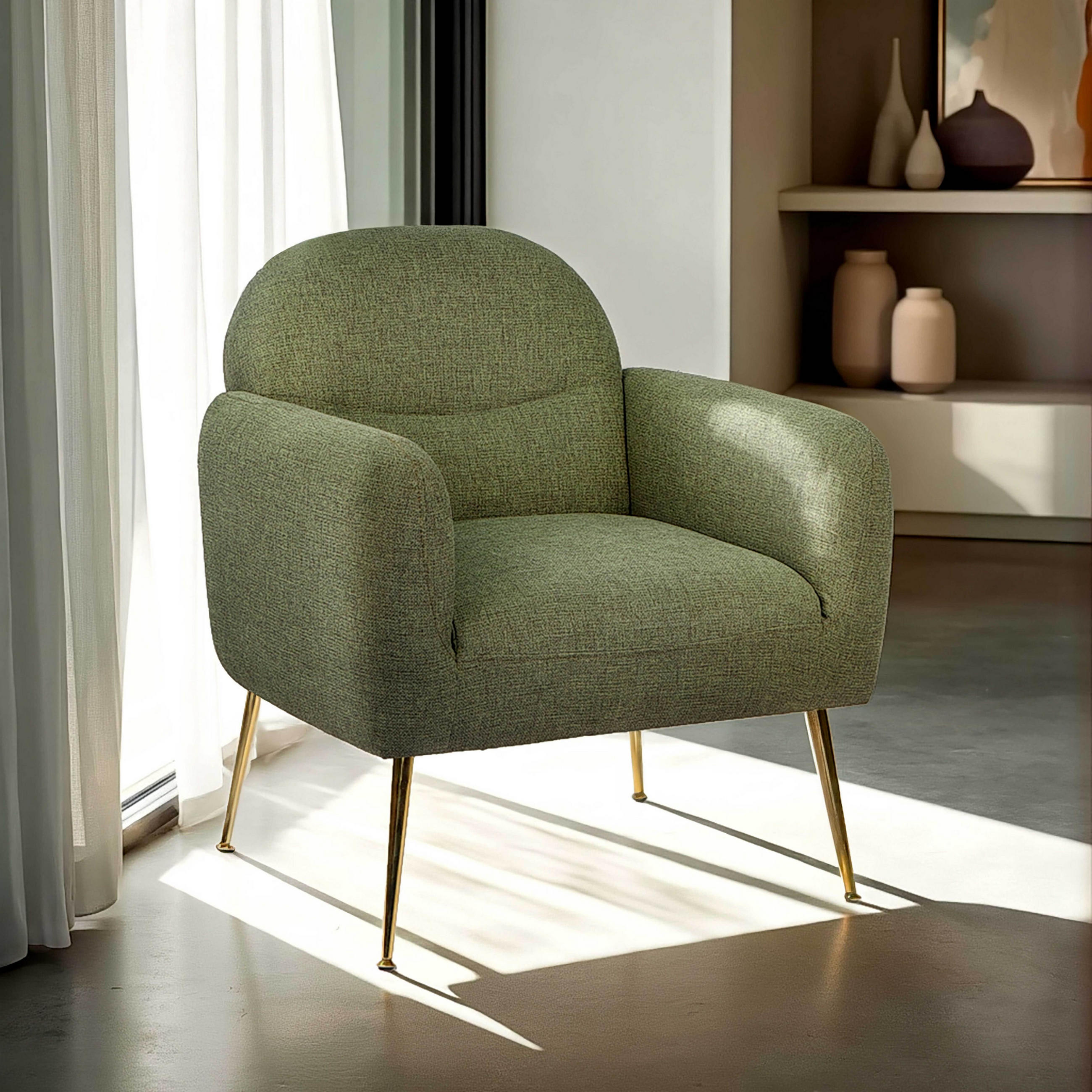 RELAXSESSEL, Dunkelgrün - Grün, Textil (73/81/68cm) - Oviala