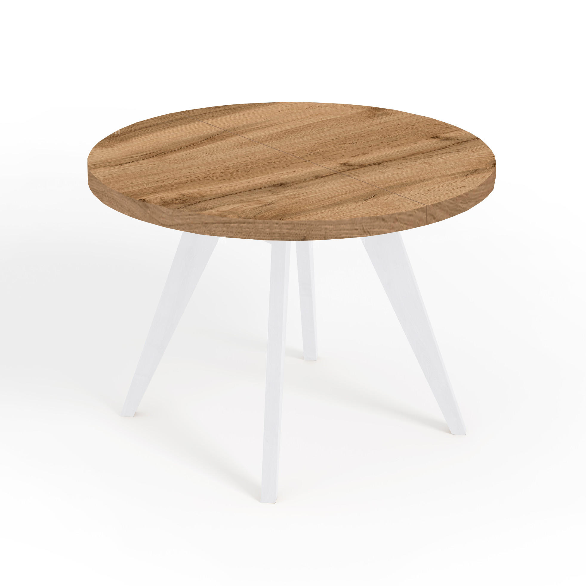 ESSTISCH LORA, Durchmesser: 120 / 220 cm Eiche Wotan / Weiß - Eiche Wotan/Weiß, Holz (120/220/76cm) - Dekori_Interiors