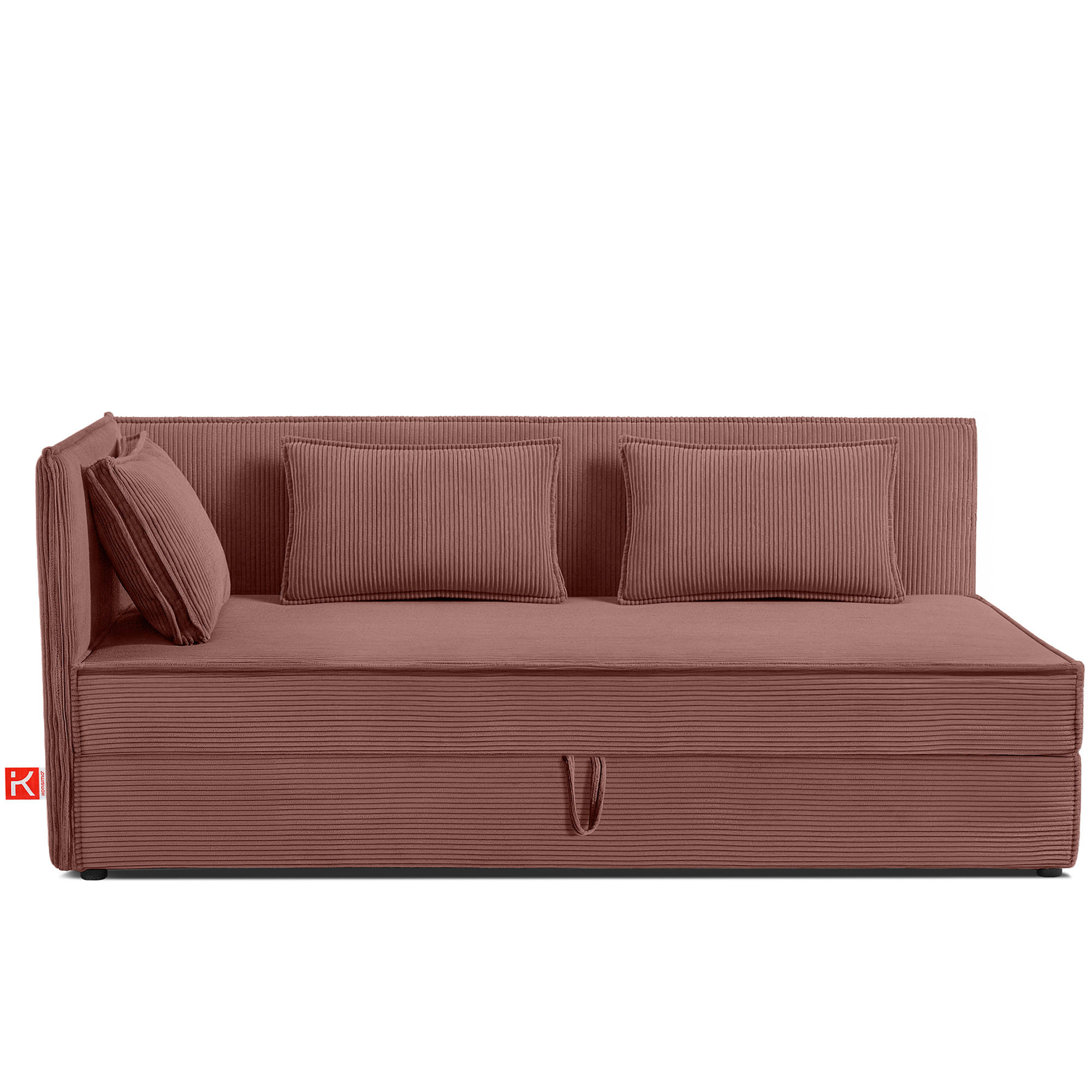 JUGENDBETT ROTI Einzelbett mit Bettkasten, 90x200cm, Bett mit Bonellmatratze, mit Rückenlehne - Pink/Schwarz, Holz/Holzwerkstoff (92/200cm) - KONSIMO®