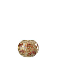 KERZENSTÄNDER GEBROCHENES Weiß - Weiß, Glas (10/8.5cm) - J-Line