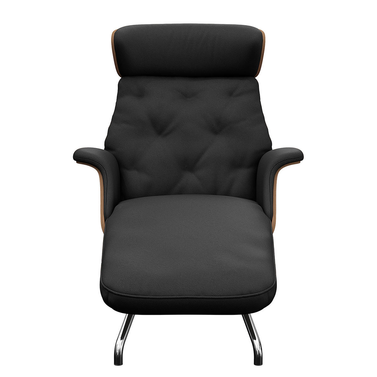 RELAXLIEGE - Echtleder - Chromfarben/Schwarz, Leder/Metall (83/103/147cm) - home24