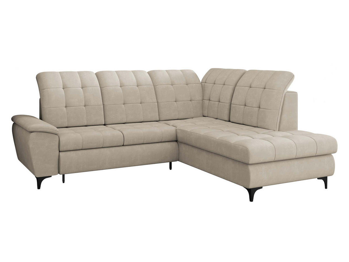 ECKSOFA Forest, Seite: Rechts - Beige/Schwarz, Holz/Textil (271/212cm) - MIRJAN24