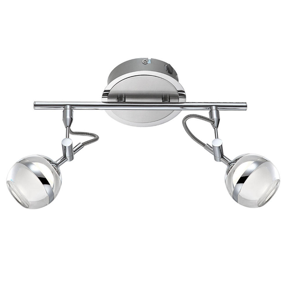 LED DECKENLEUCHTE DENVER Chrom Silber - Silberfarben, Metall (32/13/20cm) - Globo Lighting