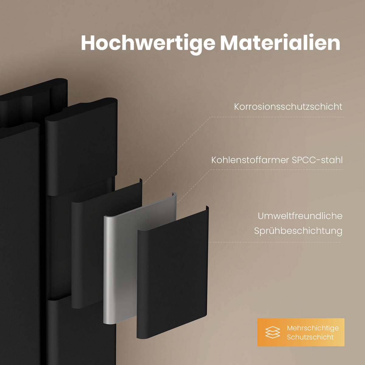 HEIZKÖRPER Flachheizkörper Schwarz 160/30/6,3 cm - Anthrazit, Metall (30/160/6.3cm) - EMKE