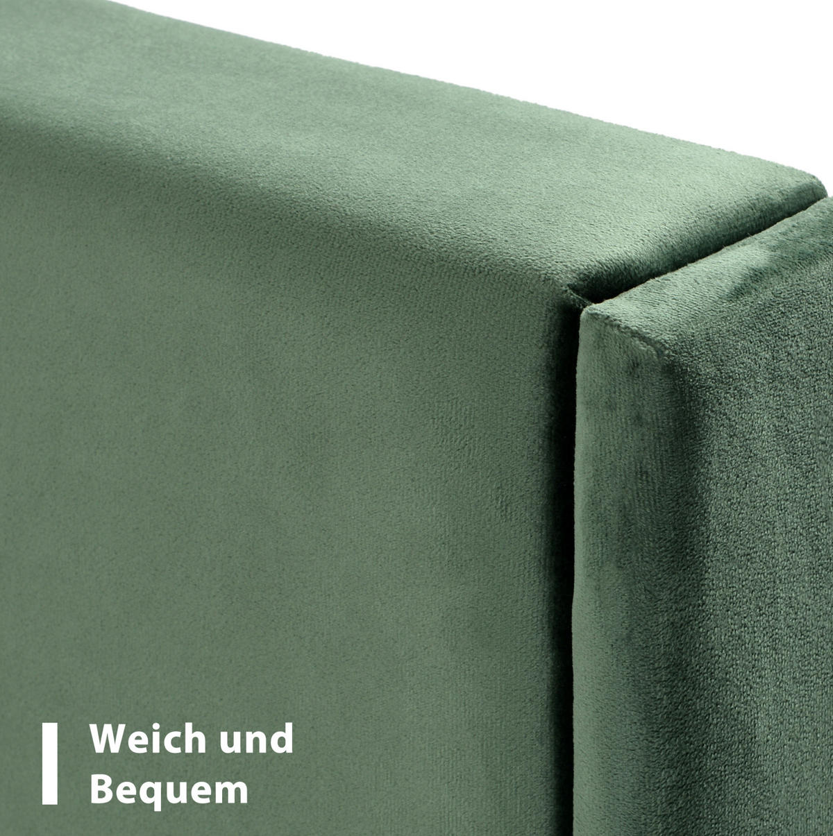 POLSTERBETT 140/200 cm Dunkelgrün aus Samt mit Lattenrost - Grün, Textil (140/200cm) - OKMYHOME