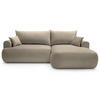 ECKSOFA Ovo Grau-Beige mit wasserabweisendem Samtbezug - Taupe/Schwarz, Kunststoff/Textil (260/165cm) - Selsey