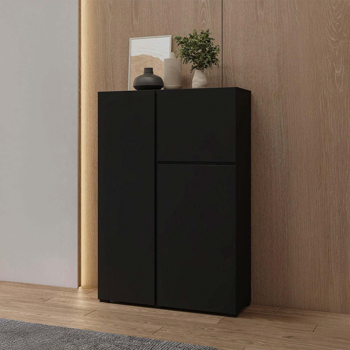 KOMODA Maxis Čierna - čierna, kompozitné drevo (92/139/40cm) - Petits-meubles