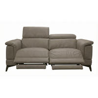 3-SITZER Sofa Planet Echtleder mit 2 x Relaxfunktion Greige - Greige, Leder/Metall (200/80/110cm)