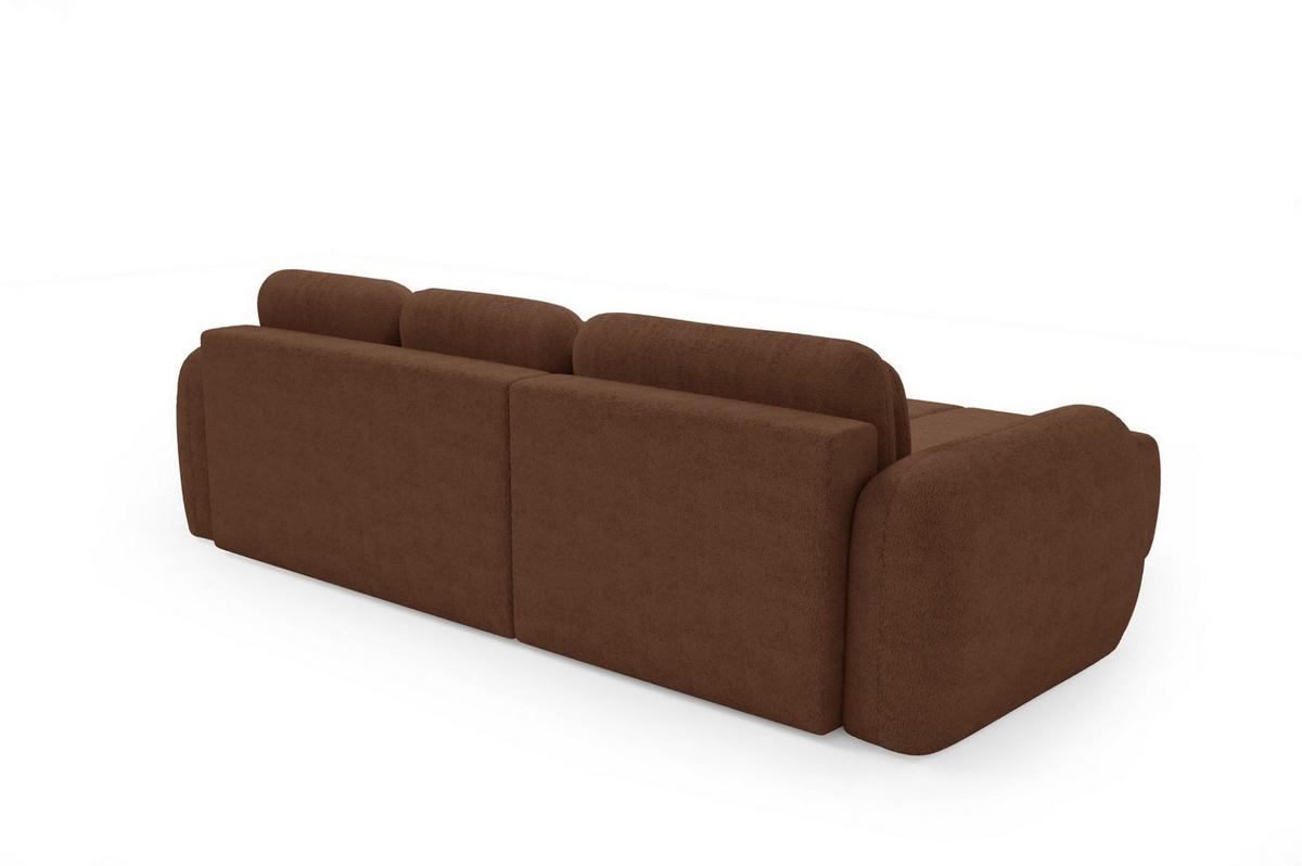 ECKSOFA Caria Mit Schlaffunktion - Rotbraun, Holzwerkstoff/Textil (304/190cm) - Fun Möbel