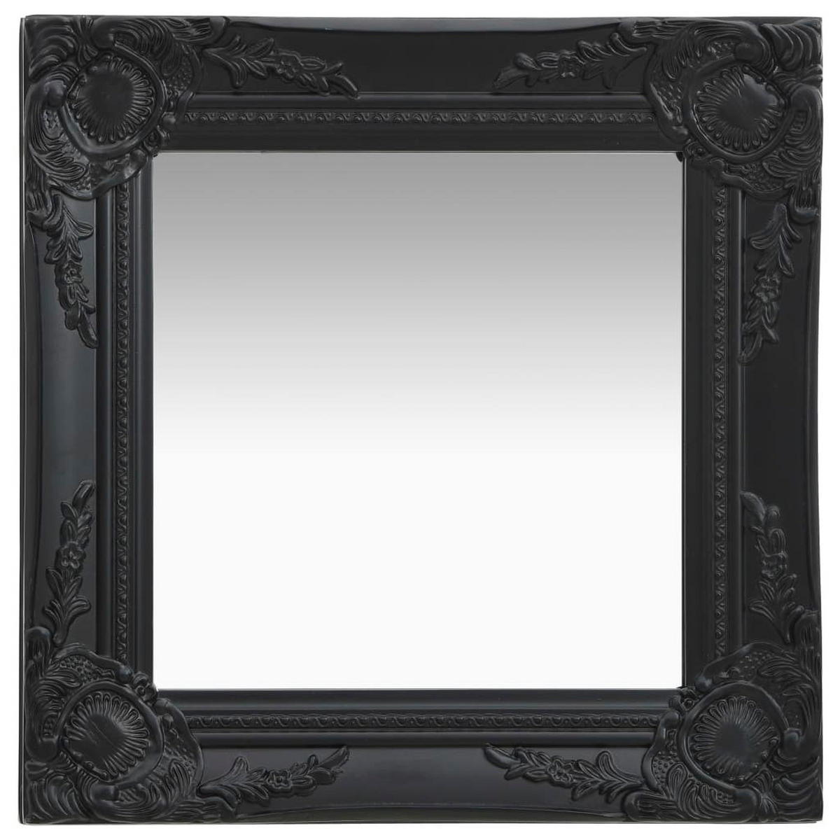 WANDSPIEGEL im Barock-Stil 40x40 cm Schwarz - Schwarz, Holz (40/1/40cm) - furnicato
