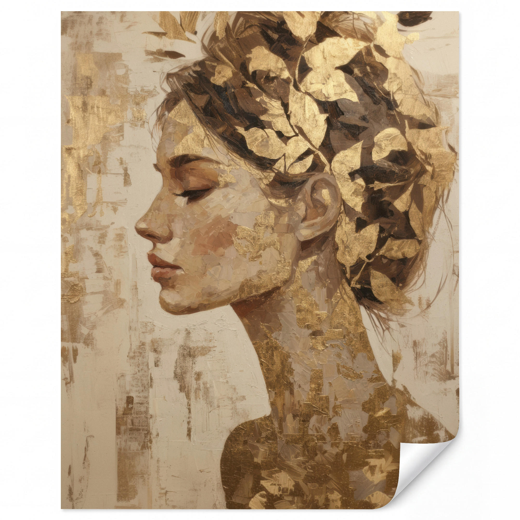 OnlyWow Tapete Gold 160x200 cm