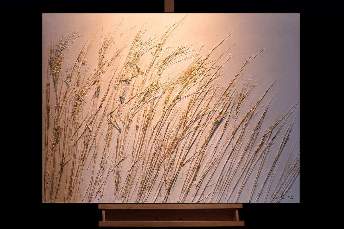 ACRYLBILD HANDGEMALT 100/75 cm - Beige, Holz/Textil (100/75cm) - KUNSTLOFT