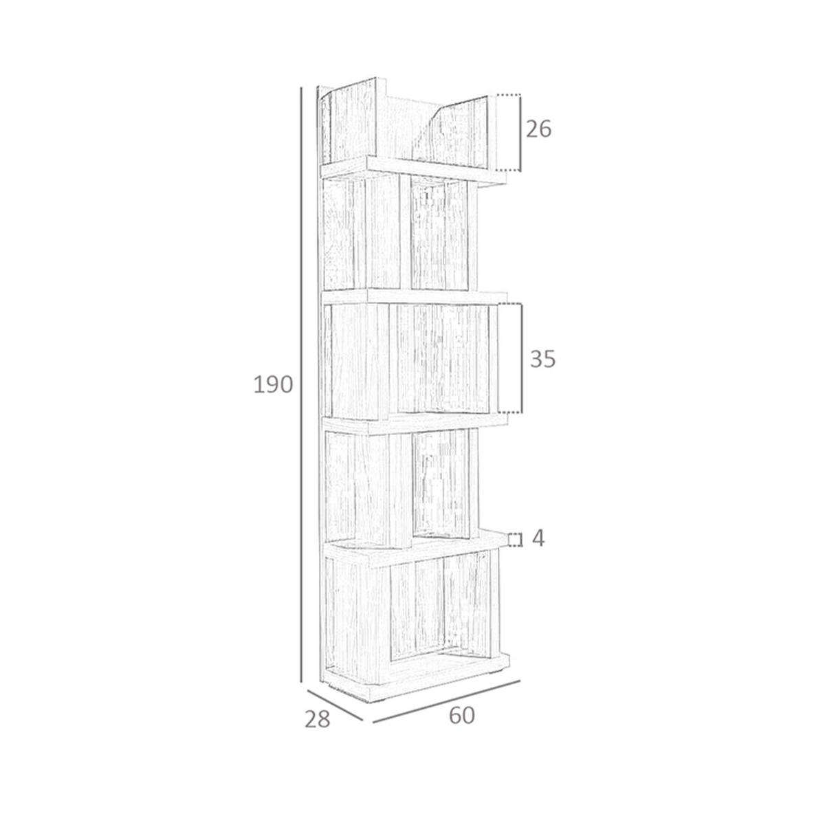 REGAL Regal aus Walnussholz 60/28/190 cm - Walnussfarben, Holz (60/190/28cm) - ANGEL CERDA
