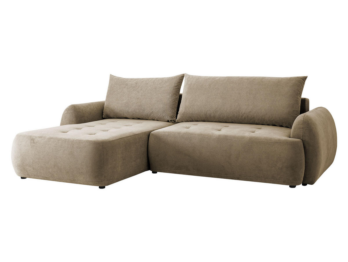 COLTAR Bueno II, Stanga - bej/negru, material textil/lemn (280/185cm) - MIRJAN24