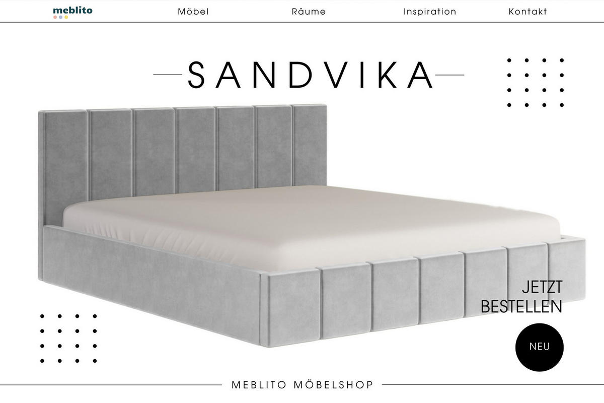 POLSTERBETT aus Velvet Sandvika Hellgrau 120x200 cm - Hellgrau, Textil (120/200cm) - Meblito