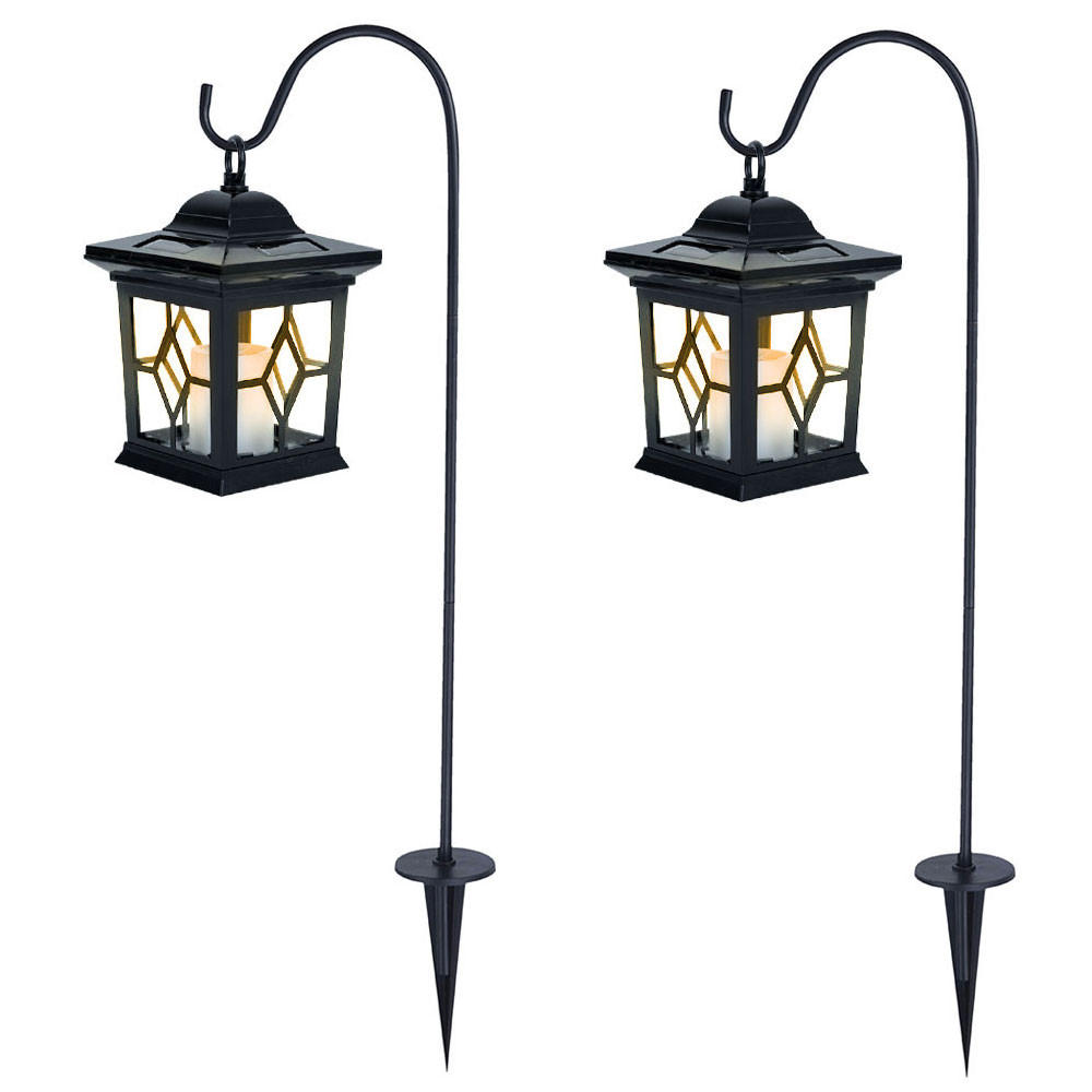 LED AUßENLEUCHTE Solarlaterne Schwarz - Schwarz, Metall (21/14.3/68cm) - Globo Lighting