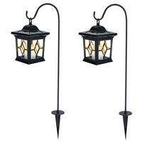 LED AUßENLEUCHTE Solarlaterne Schwarz - Schwarz, Metall (21/14.3/68cm) - Globo Lighting