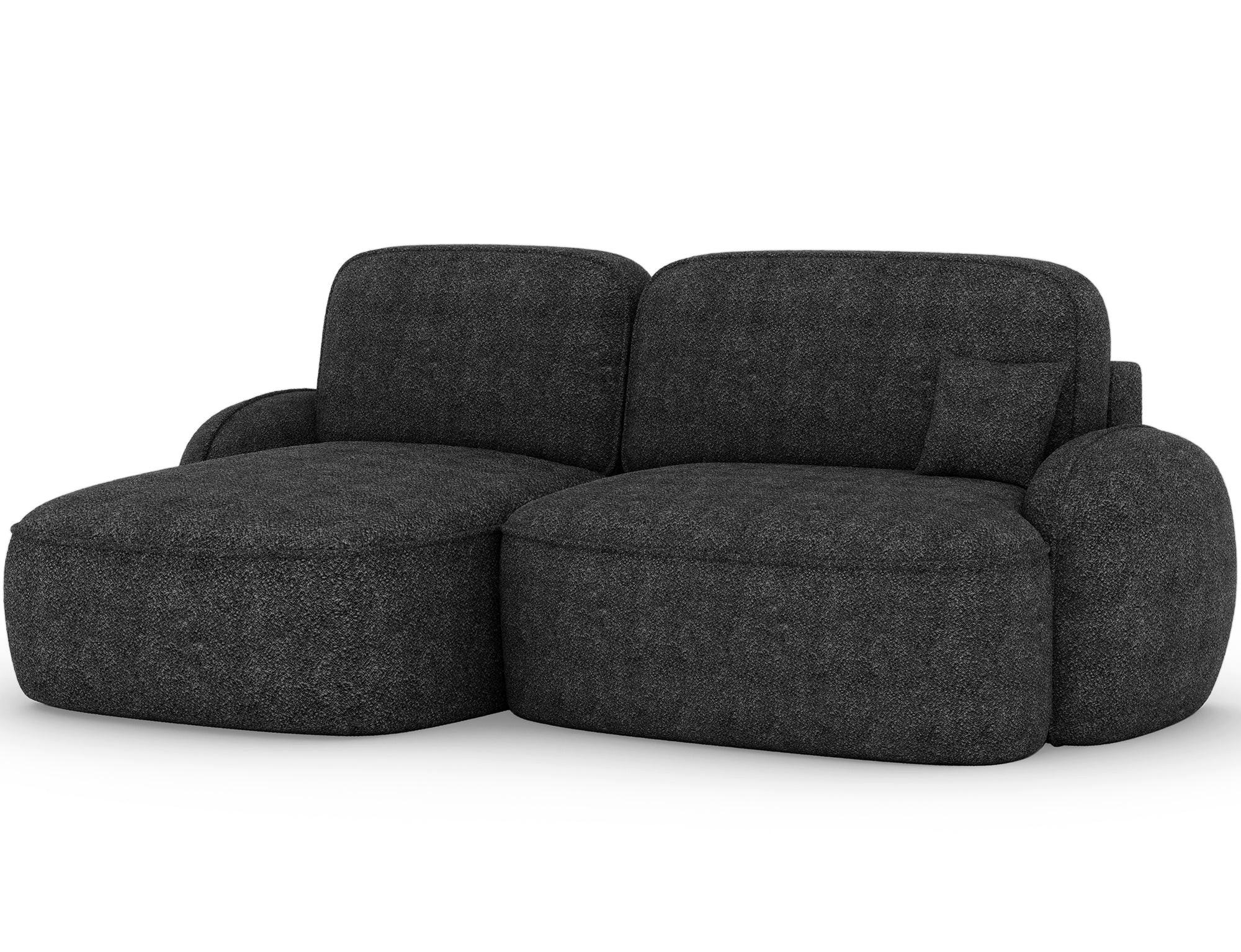 ECKSOFA TESALIA L-Form – Schlaffunktion, Bettkasten, Wellenfederung, HR-Kaltschaum, minimalistisches Design - Anthrazit, Kunststoff (247/150cm) - Wohnideebilder