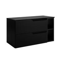 BADEZIMMERSCHRANK: Schwarz, 100 (80 + 20) x 46 x 58 cm - Schwarz, Holzwerkstoff (100/58/46cm) - 3XE LIVING