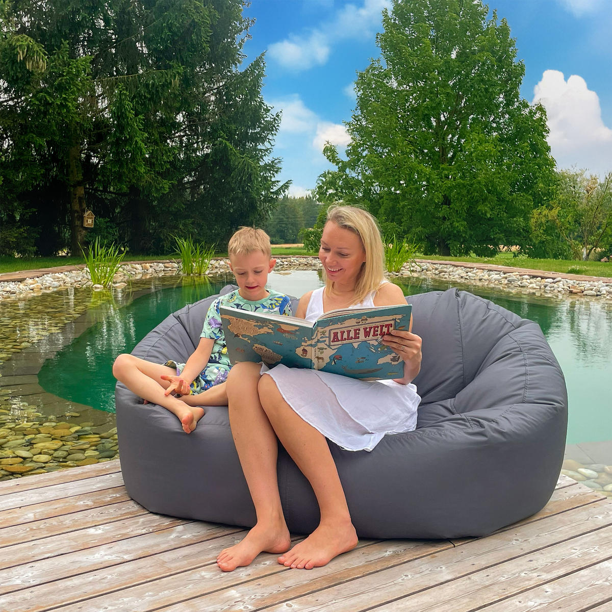 SITZSACK SOFA Lounge grau für Indoor und Outdoor - Grau, Textil (1600/60/1000cm) - Bruni