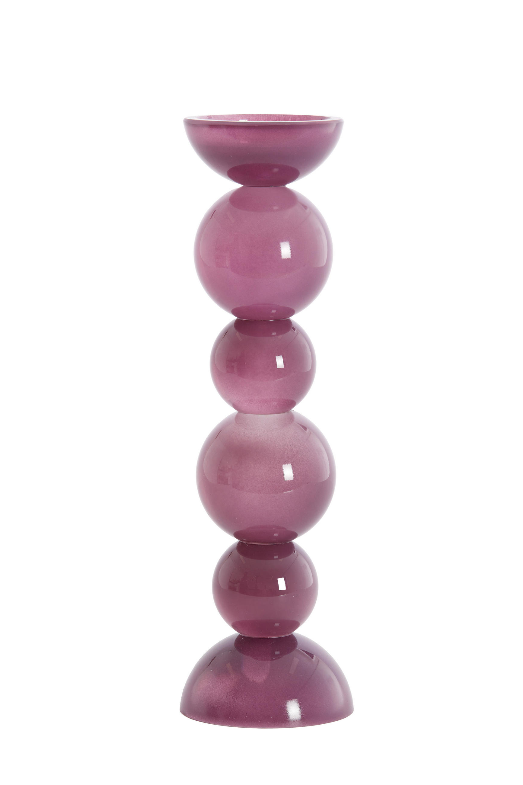 KERZENHALTER Itinga Lila 9.5/9.5/34 cm - Lila, Glas (9.5/34/9.5cm) - Light & Living
