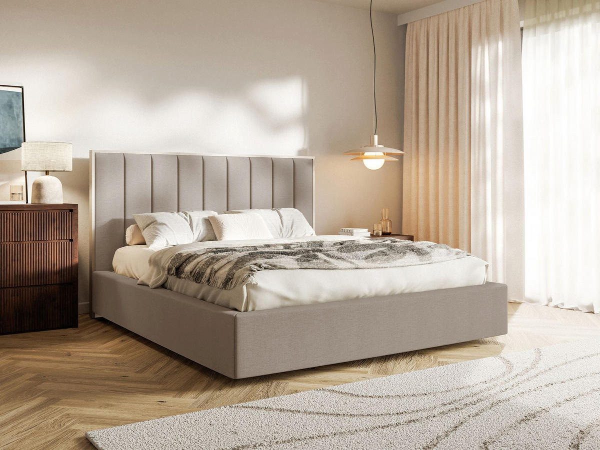POLSTERBETT Togents Braun mit Chenillebezug und Bettkasten, 140x200 cm - Braun, Textil (140/200cm) - Selsey