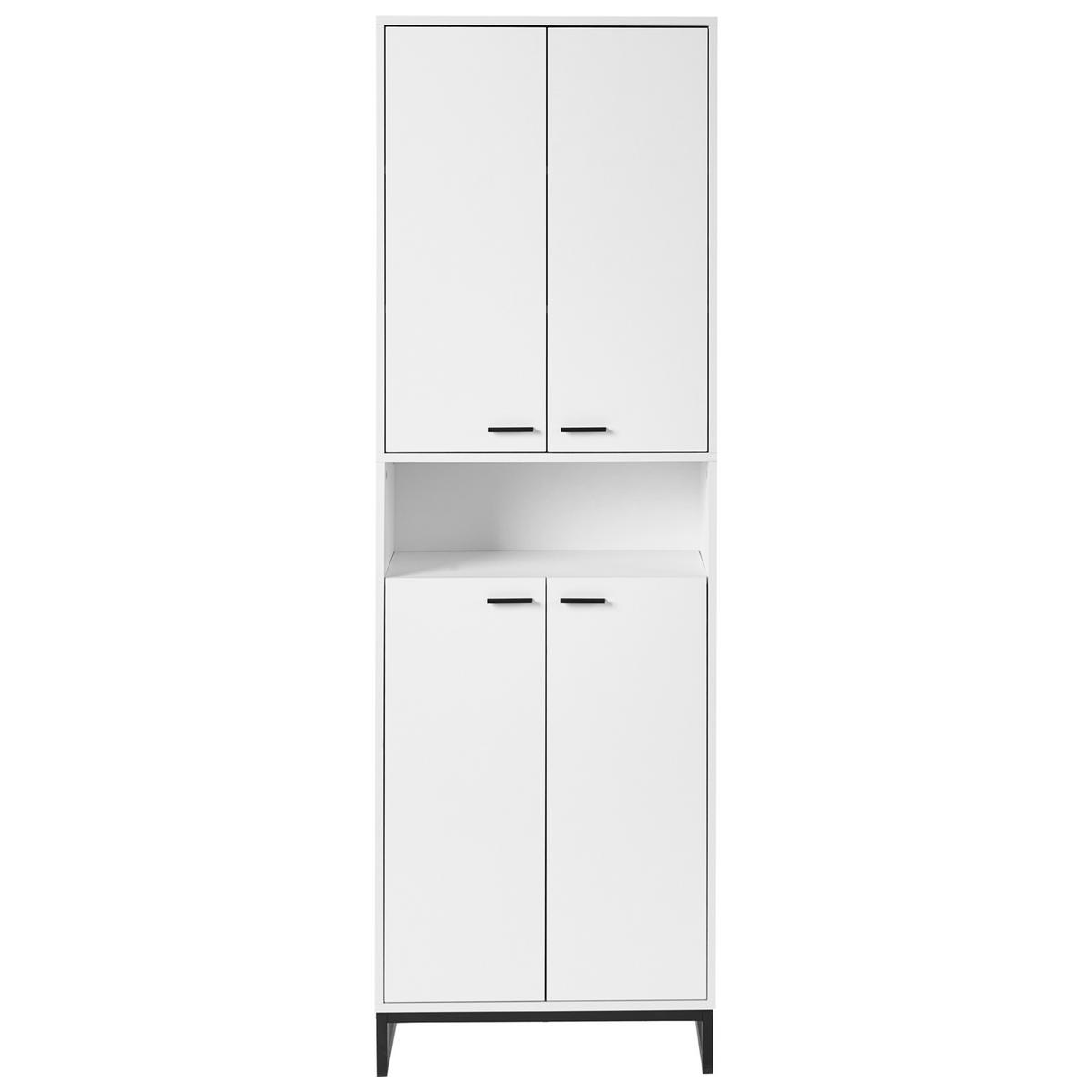 DULAP DE PANTOFI alb Matane - alb/negru, compozit lemnos (60/186/33cm) - Beliani