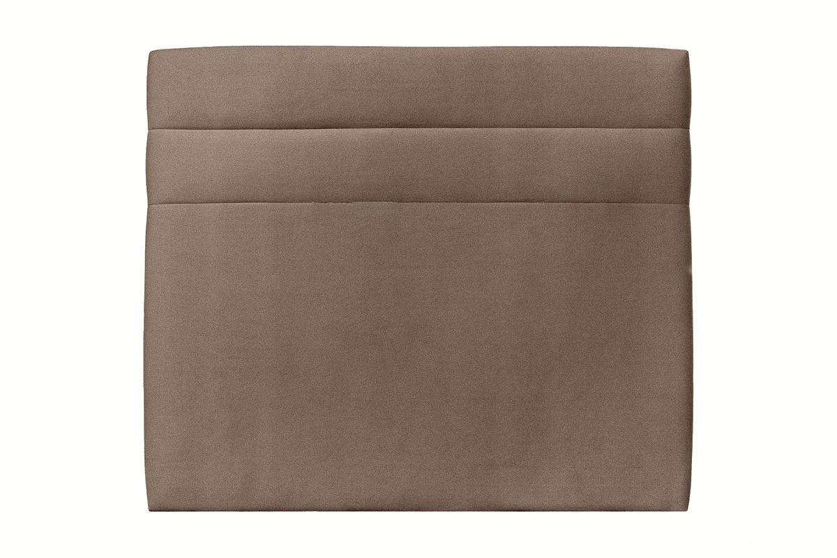 KOPFTEIL Modell Linien – Taupe Samtstoff 200 cm - Taupe/Beige, Karton/Holz (200/120/10cm) - Sommeil de Plomb