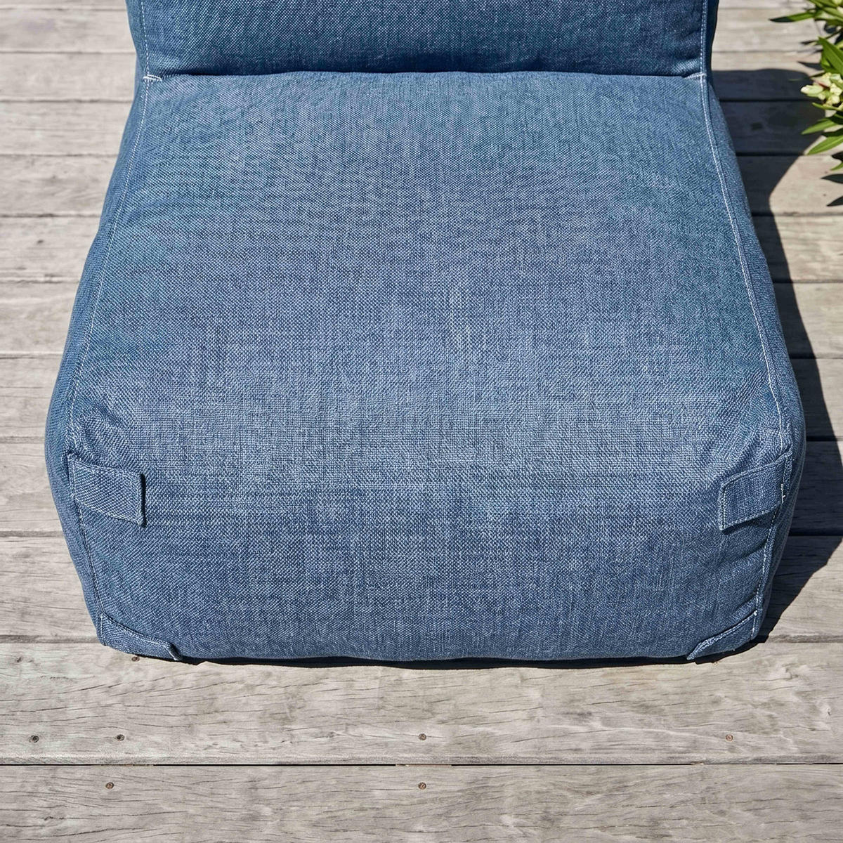GARTENSOFA mit 3 Sitzplätzen, Pazifikblau - Blau, Textil - Oviala