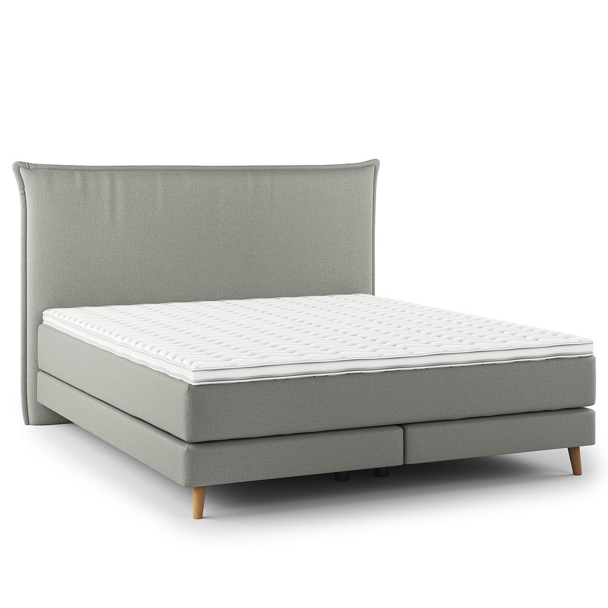 BOXSPRINGBETT - Klassisch - Grau, Holz (180/200cm) - home24