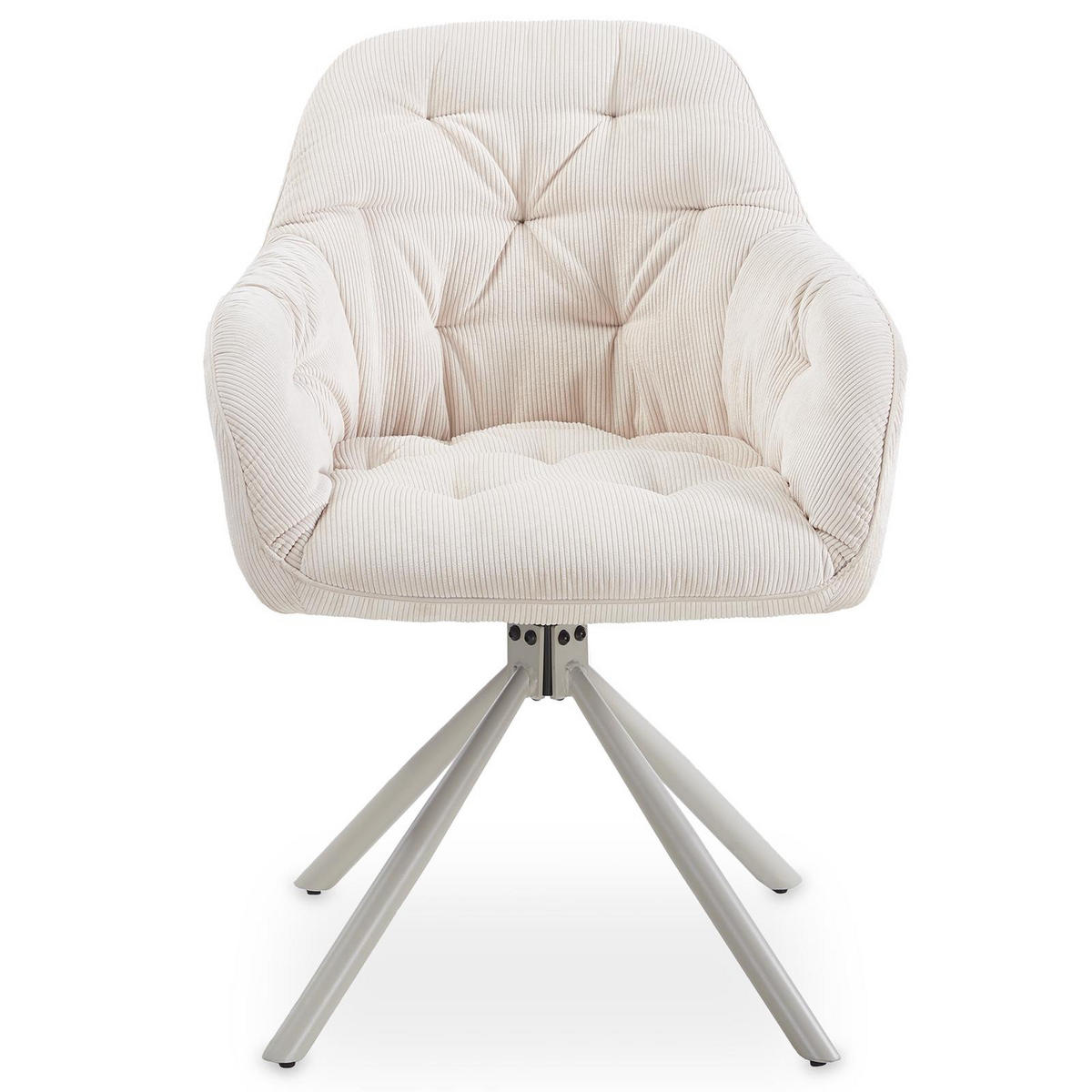 ESSZIMMERSTUHL AYA cremeweiß - Creme, Textil (57/83/45cm) - IDIMEX