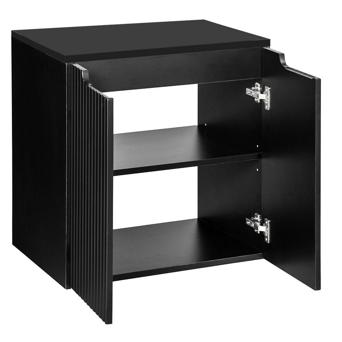 WASCHBECKENSCHRANK Newport-56 - Schwarz, Holzwerkstoff (60/60/40cm) - Lomado
