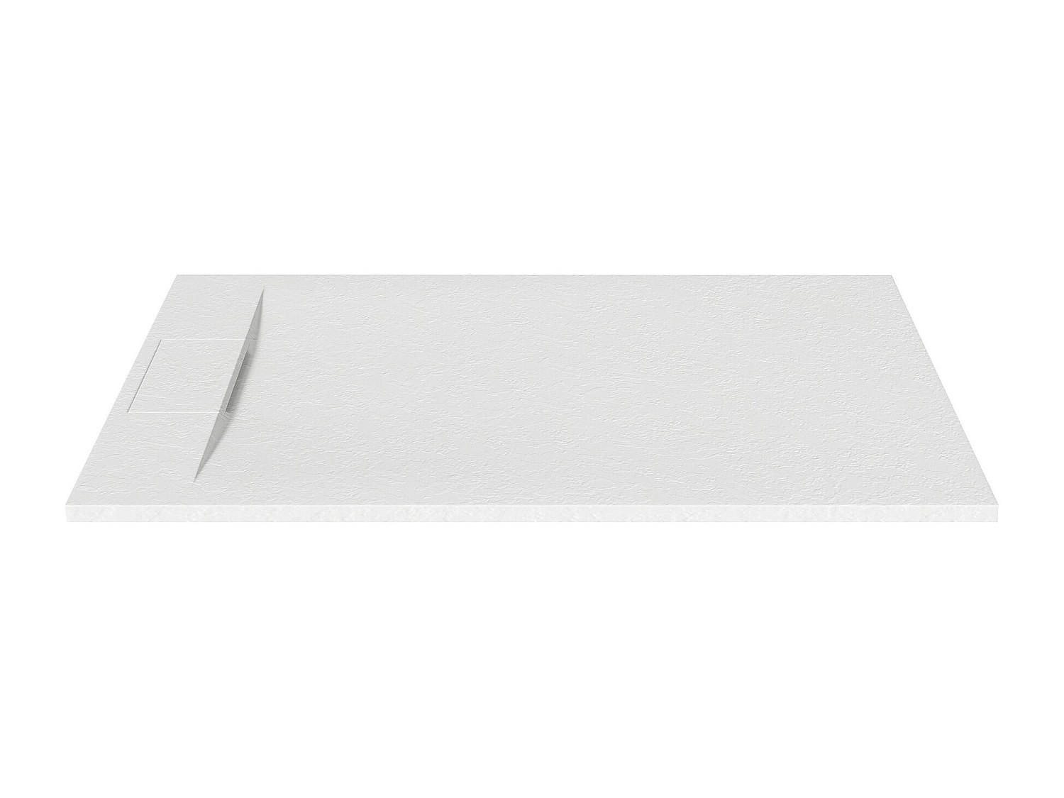 DUSCHWANNE - 120 cm x 80 cm - Harz - Weiß TARPOSA - Weiß, Kunststoff (80cm) - Vente-Unique
