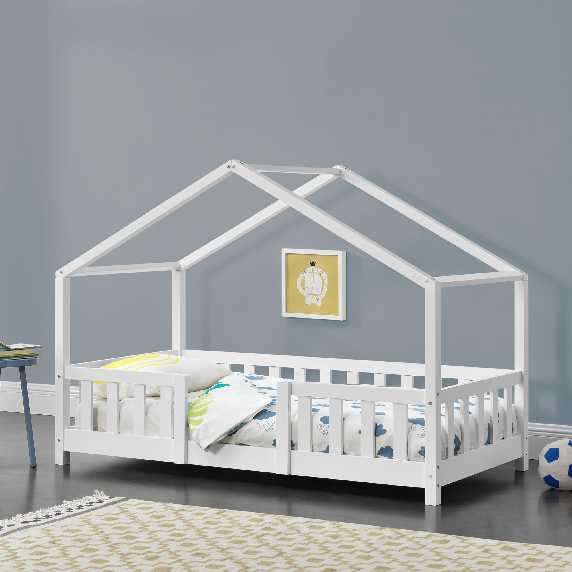 HAUSBETT Treviolo - Weiß, Holz (70/140cm) - [en.casa]